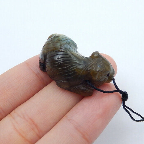AAA Labradorite hand Engraving animal Pendant for jewelry making, 29x15x13mm9.4g - MyGemGarden