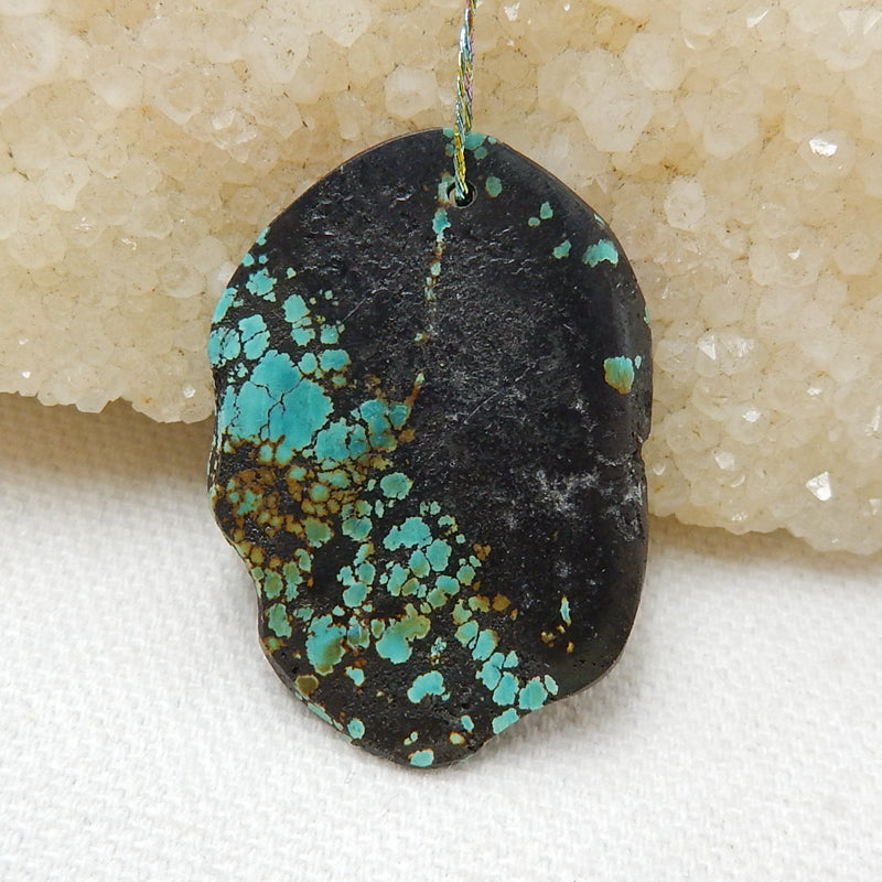 Nugget gemstone Turquoise Pendant, Best Jewelry Handmade DIY Jewelry Making, 36x25x7mm, 7.8g - MyGemGarden