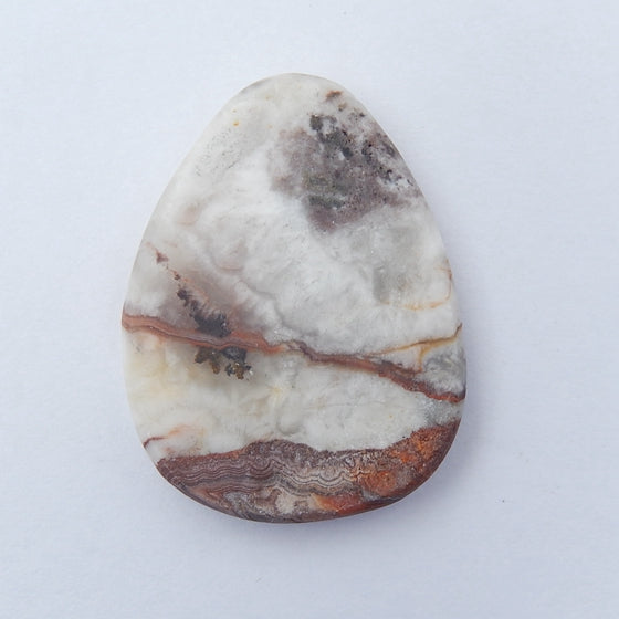 Crazy Lace Agate Gemstone Natural Cabochon, 34x26x6mm, 10.2g - MyGemGarden