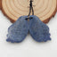 Carved Shell Shaped Blue Coral Earrings Stone Pair, 31x19x5mm, 7.2g