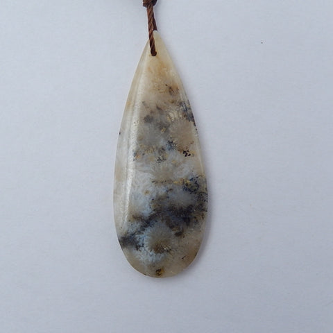 Indonesian Coral Gemstone Natural Pendant Bead, 41x16x4mm, 3.7g - MyGemGarden