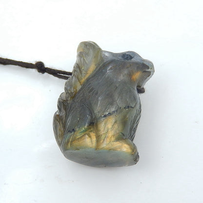 Handmade Labradorite Squirrel Pendant, Animal Pendant, 29x19x12mm, 9.1g - MyGemGarden