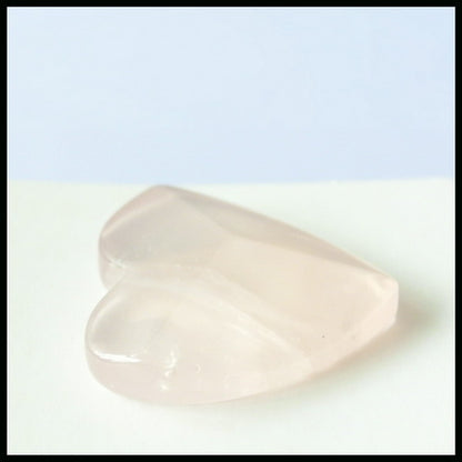 Carved Rose Quartz Heart Shape Gemstone Cabochon, 25x24x7mm, 6.1g - MyGemGarden