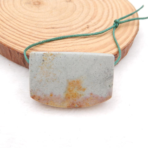 Natural Wave Jasper Pendant Bead 36X25X10mm, 15.8g