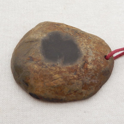 Natural Black Septarian Jasper Pendant Bead 40x35x5mm, 21.9g