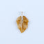 Natural Yellow Jade Carved Leaf Pendant with 925 Sterling Silver Accessory 47x27x6mm, 8.2g