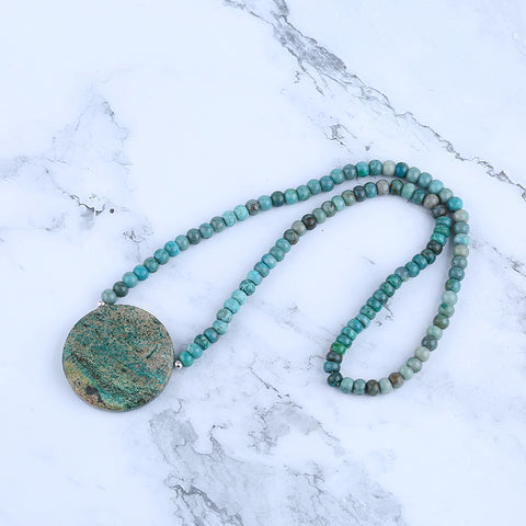Colliers de pierres précieuses brutes, collier de colliers de pierres précieuses turquoise, collier réglable