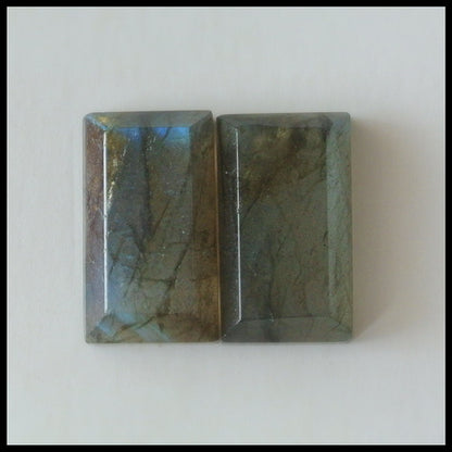 Natural Labradorite Gemstone Cabochon Pair 18x10x5mm,4.7g - MyGemGarden