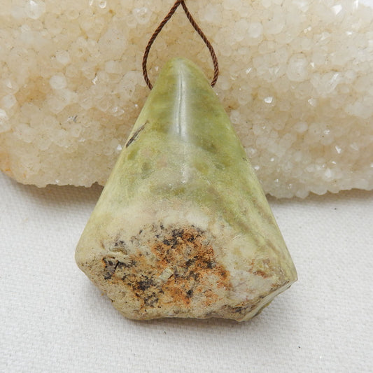 Natural Yellow Opal Gemstone Pendant, Natural Stone Jewelry, 57x40x17mm, 33.6g - MyGemGarden