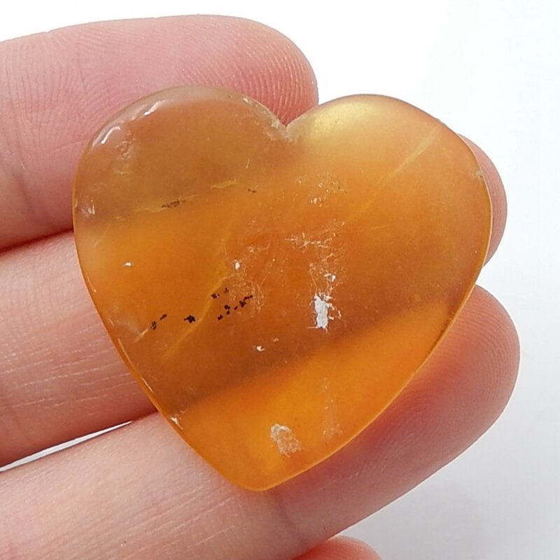 Natural Agate Heart Gemstone Cabochon, 28x29x4mm, 3.9g - MyGemGarden