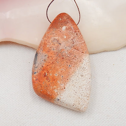 Natural Australia Red Opal Drilled Gemstone Pendant Bead, 58x33x10mm, 23.9g - MyGemGarden