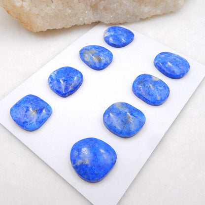 8 Pcs Natural Lapis Lazuli Flatback Gemstone Cabochons, 18x17x4mm, 20x16x4mm, 23.9g