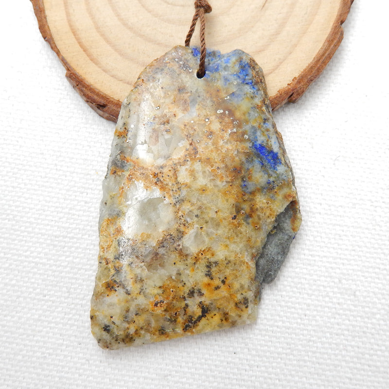 Nugget Lapis Lazuli Material Gemstone Pendant Bead, 59x38x7mm, 23.8g - MyGemGarden