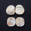 2 Pairs Natural Agate cabochon, Crazy Lace Rosetta Stone Gemstone Cabochon Pair, 15x14x4mm, 6.2g - MyGemGarden