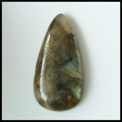 Natural Labradorite Drop Gemstone Cabochon 40x20x5mm,8.5g - MyGemGarden