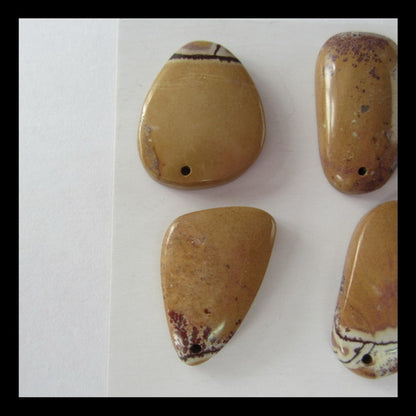6 pcs Chohua Jasper Pendant Bead(drilled), 20x16x4mm, 20x13x5mm, 11.5g - MyGemGarden
