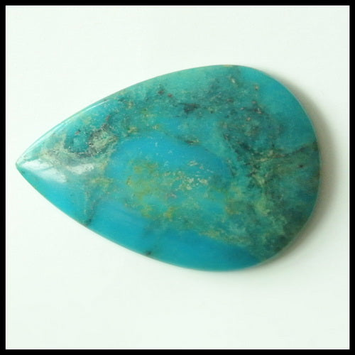 Natural Blue Opal Drop Gemstone Cabochon, 32x21x4mm, 4.5g - MyGemGarden
