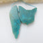 Sale 2 Pcs Handmade Chrysocolla Gemstone Pendant Bead Set, 43x13x6mm, 24x25x7mm, 11.9g - MyGemGarden