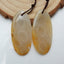Natural Indonesian Fossil Coral Oval Earrings Pair, stone for Earrings making, 35x16x3mm, 6.5g - MyGemGarden