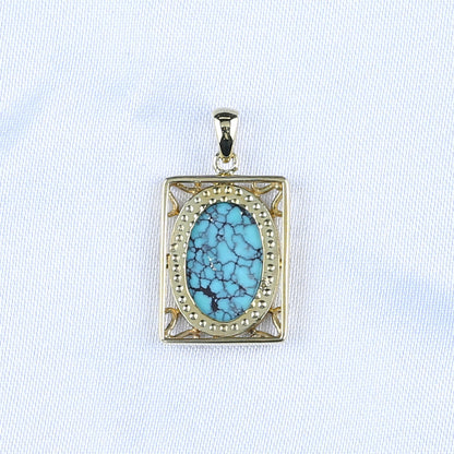 Natural Gemstone Turquoise Copper Pendant