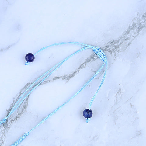 1 Strand Lapis Lazuli Gemstone Necklace, Flower Gemstone Pendant Necklace, Adjustable Necklace, 20-30 inch, 61g
