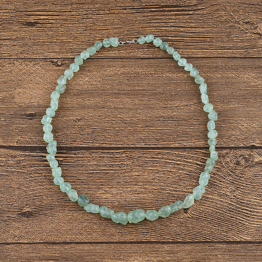 New! ! Natural Prehnite Gemstone Necklace, 1 Strand, 20 inch, 62g