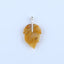 Natural Yellow Jade Carved Leaf Pendant with 925 Sterling Silver Accessory 47x27x6mm, 8.2g
