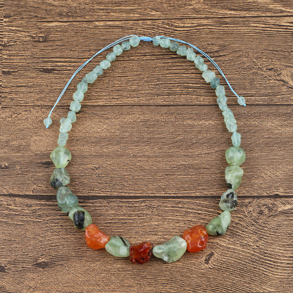 New! ! Natural Prehnite Gemstone Necklace, Adjustable Necklace, 1 Strand, 22-32 inch, 138g