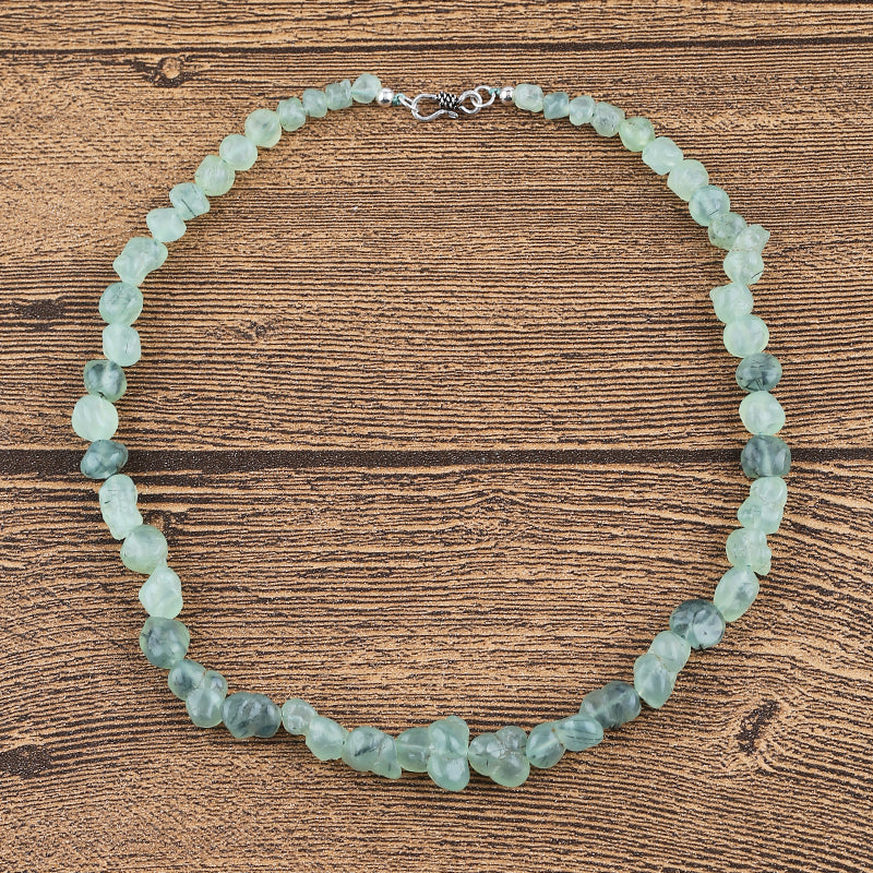 New! ! Natural Prehnite Gemstone Necklace, 1 Strand, 18 inch, 49g