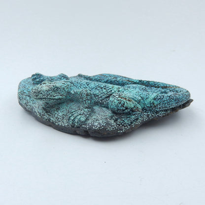 Handmade Turquoise Gemstone Lizard Carved Ornament, 80x50x17mm, 56.5g - MyGemGarden
