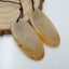 Natural Indonesian Fossil Coral Oval Earrings Pair, stone for Earrings making, 35x16x3mm, 6.5g - MyGemGarden