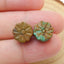 2 pcs Turquoise Carved Flowers Cabochon Pairs, 10x6mm, 2.2g - MyGemGarden