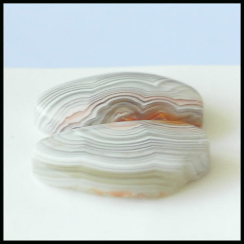 Natural Crazy Lace Agate Gemstone Cabochon Pair 20x13x4mm,3.5g - MyGemGarden