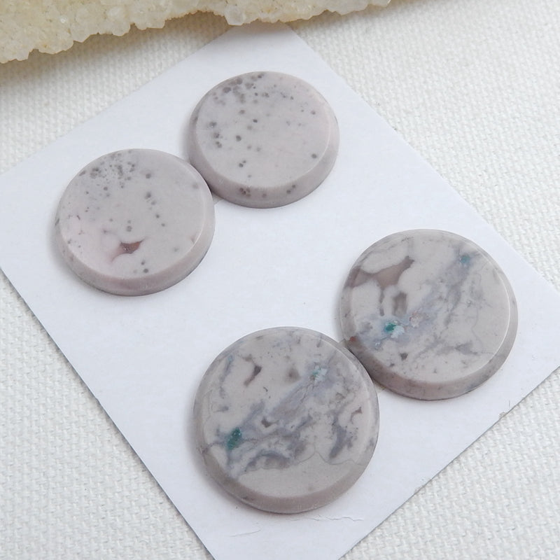 2 Pairs Natural Purple Agate Gemstone Cabochon Pairs, 22x4mm,21x4mm,12.75g - MyGemGarden