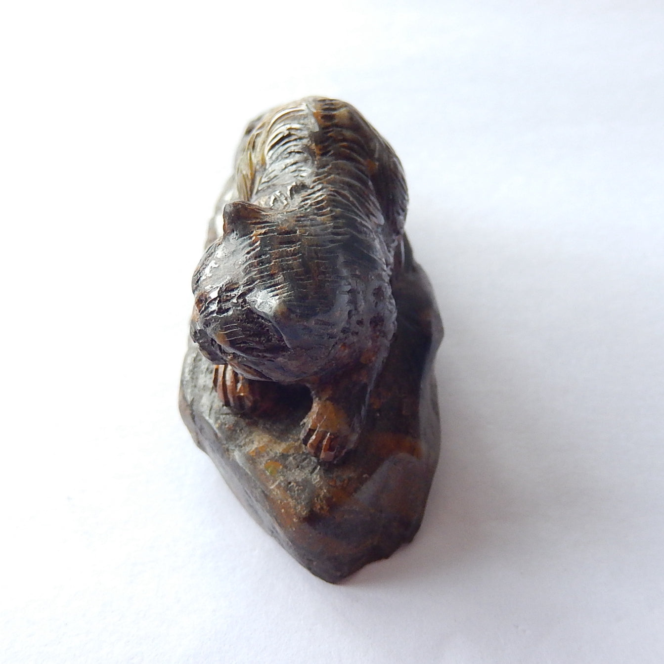 Hot Sale Carved Boulder Opal Cat Ornament, 78x35x31mm, 427ct - MyGemGarden