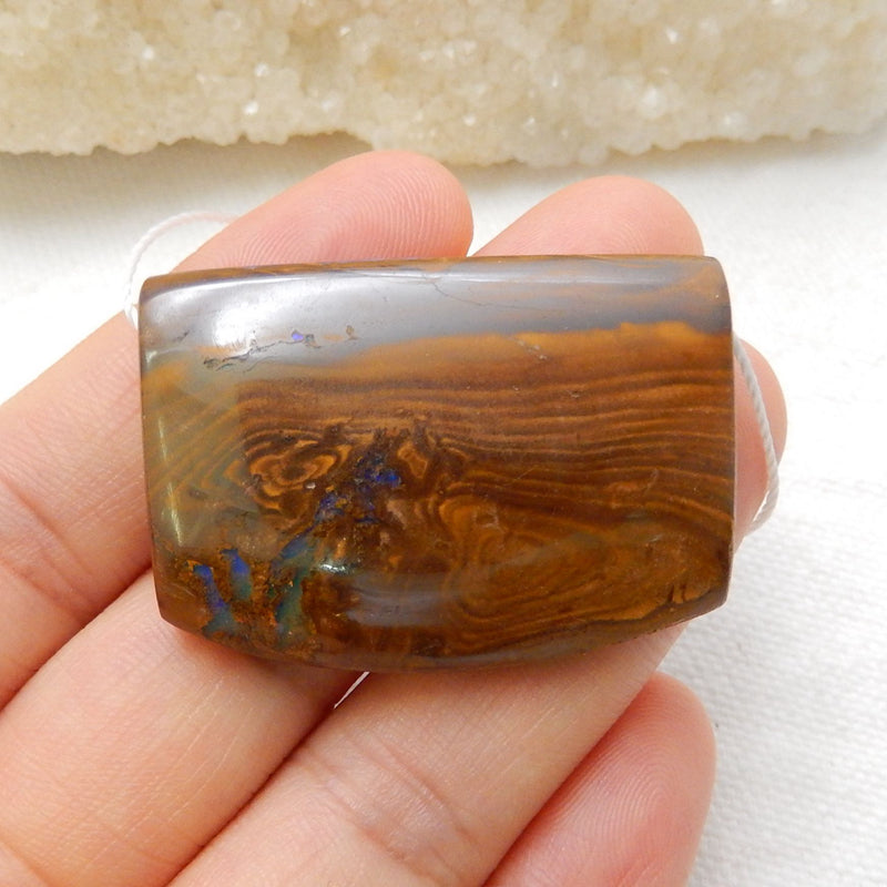 Natural Boulder Opal Gemstone Cabochon, 37x26x8mm, 18.7g - MyGemGarden