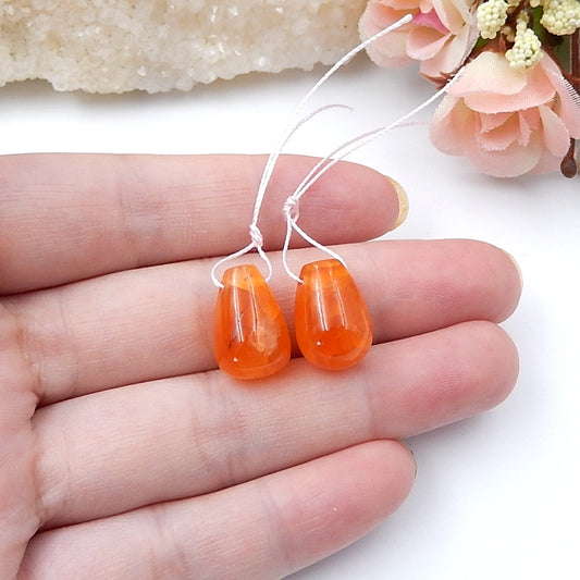 Natural Red Agate Earrings Pair 15x11mm,4.7g - MyGemGarden