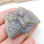 Handmade Labradorite Butterfly Pendant, Animal Carving, 37x30x8mm, 14.4g - MyGemGarden