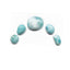 Custome Freedom Larimar Cabochon Pairs 21x16x7mm, 10x10x5mm, 7.4g - MyGemGarden