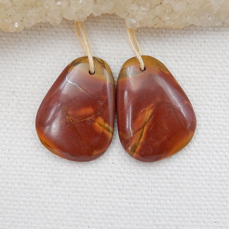 Natural Multi-Color Picasso jasper Earrings Pair, stone for Earrings making, 23x17x3mm, 4.7g - MyGemGarden