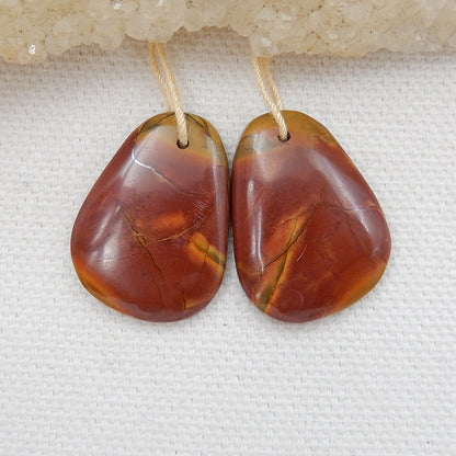 Natural Multi-Color Picasso jasper Earrings Pair, stone for Earrings making, 23x17x3mm, 4.7g - MyGemGarden