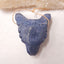 Carved Wolf Head Blue Coral Gemstone Pendant , 47x37x18mm, 27g - MyGemGarden