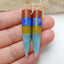 Red River Jasper, Lapis Lazuli, Yellow opal and Amazonite Glued Gemstone Earrings Pair, 41x8mm, 9.1g - MyGemGarden