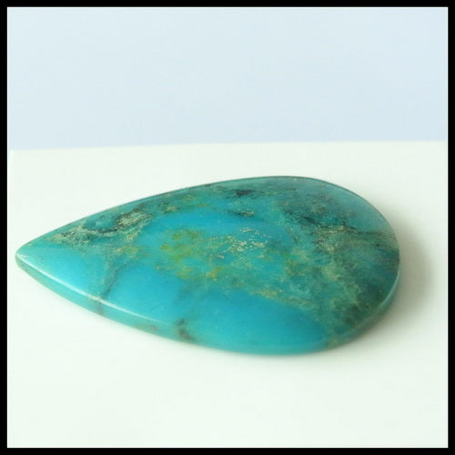 Natural Blue Opal Drop Gemstone Cabochon, 32x21x4mm, 4.5g - MyGemGarden