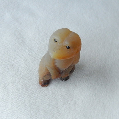 New Design Natural Red Agate Hand Carved Meerkat Gemstone Decoration, 57x28x23mm, 46.9g - MyGemGarden