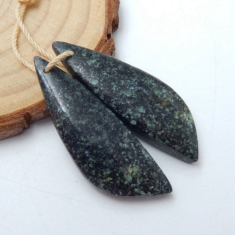 Natural African Turquoise Earrings Pair, stone for Earrings making, 38x13x6mm, 8.2g - MyGemGarden