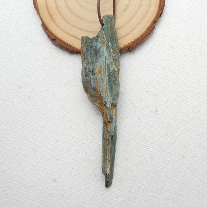 Raw Wood Fossil Gemstone Pendant, Necklace Pendant, 80x19x13mm, 15.8g - MyGemGarden