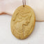 Natural Serpentine Drilled Gemstone Carved Girl Pendant Bead, 38x30x7mm, 11.4g - MyGemGarden