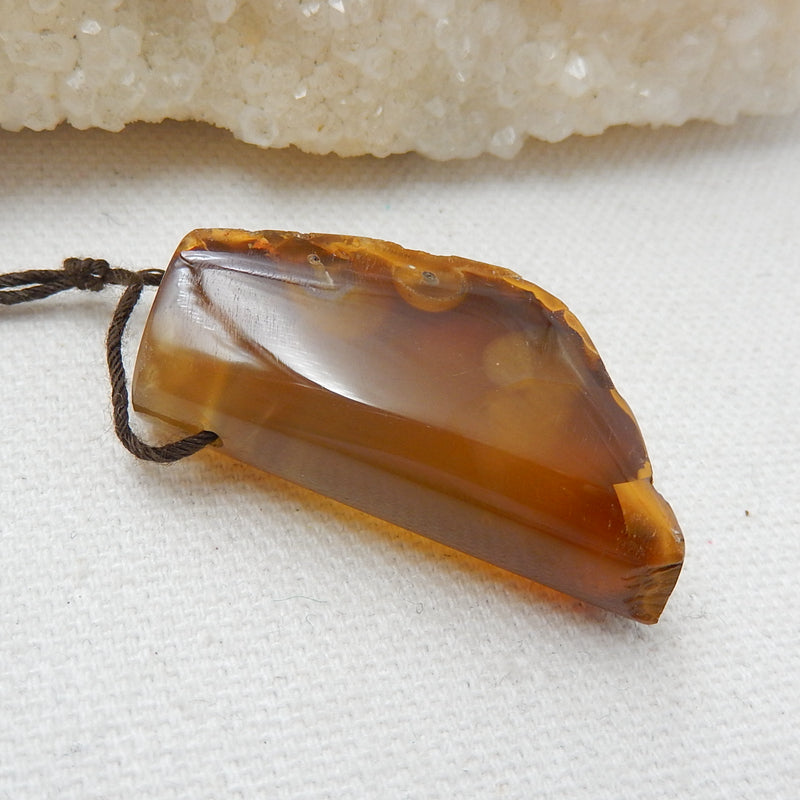 Nugget Agate Gemstone Pendant Fashion jewelry, 37x18x13mm, 14.5g - MyGemGarden