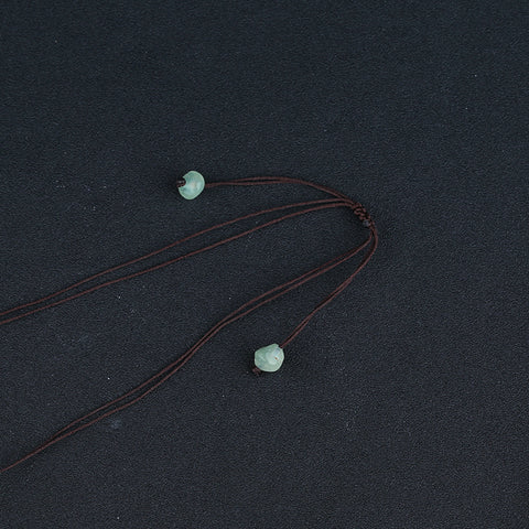 Natural Prehnite Gemstone Necklace, Adjustable Necklace, 1 Strand, 16-24 inch, 58g